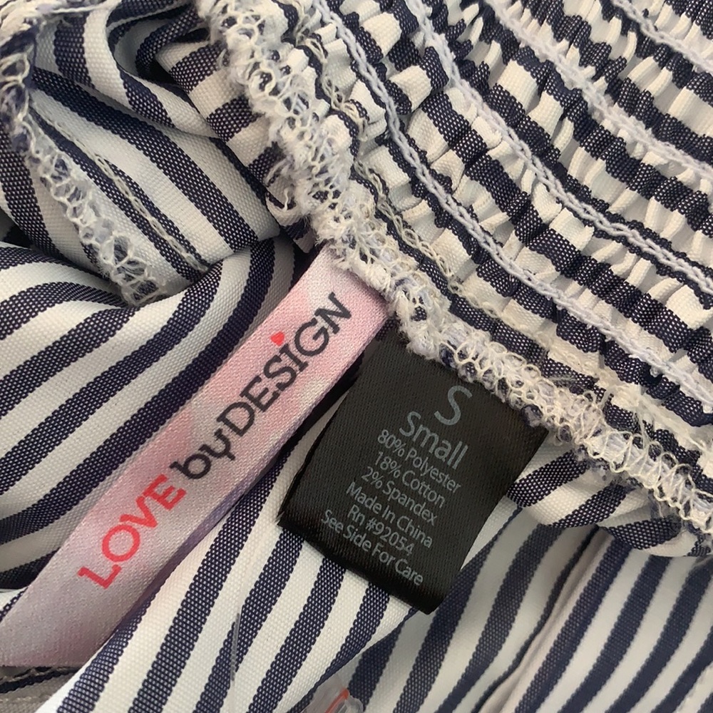 🏷️ LOVE by Design Striped High Low Hemline Top S - Picture 7 of 8